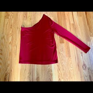 Theory one-shoulder top (wine colored)